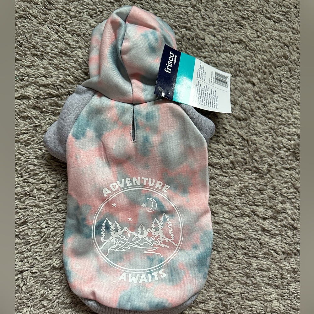 Frisco Adventure Awaits Cat Hoodie - Pink and Gray